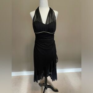 Jessica Black Glitter High Low Halter Dress